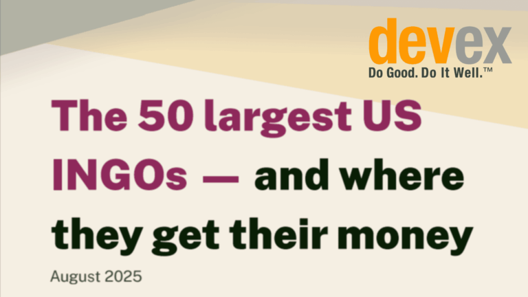 Devex: Plan International USA ranks No. 13 in Devex’s 2025 report on the largest U.S. INGOs