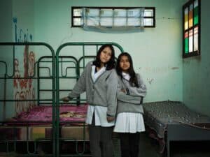 Carla, 14, and Janet, 12, attend a boarding school in Bolivia