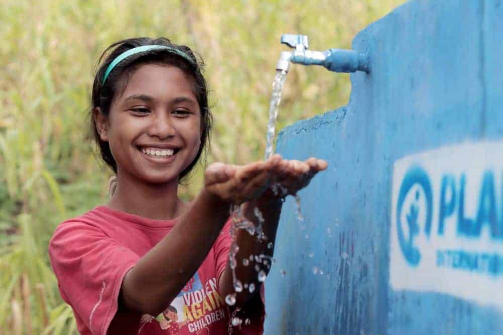 Eci is able to get to school on time now that she doesn’t have to spend time collecting water each morning